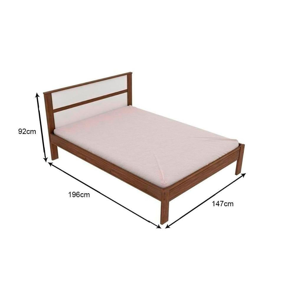 Quarto Casal Completo 3 Peças (2 Mesas Cabeceira Az1016 + Cama De Cm8005) Nogal-branco - Tecno Mobili