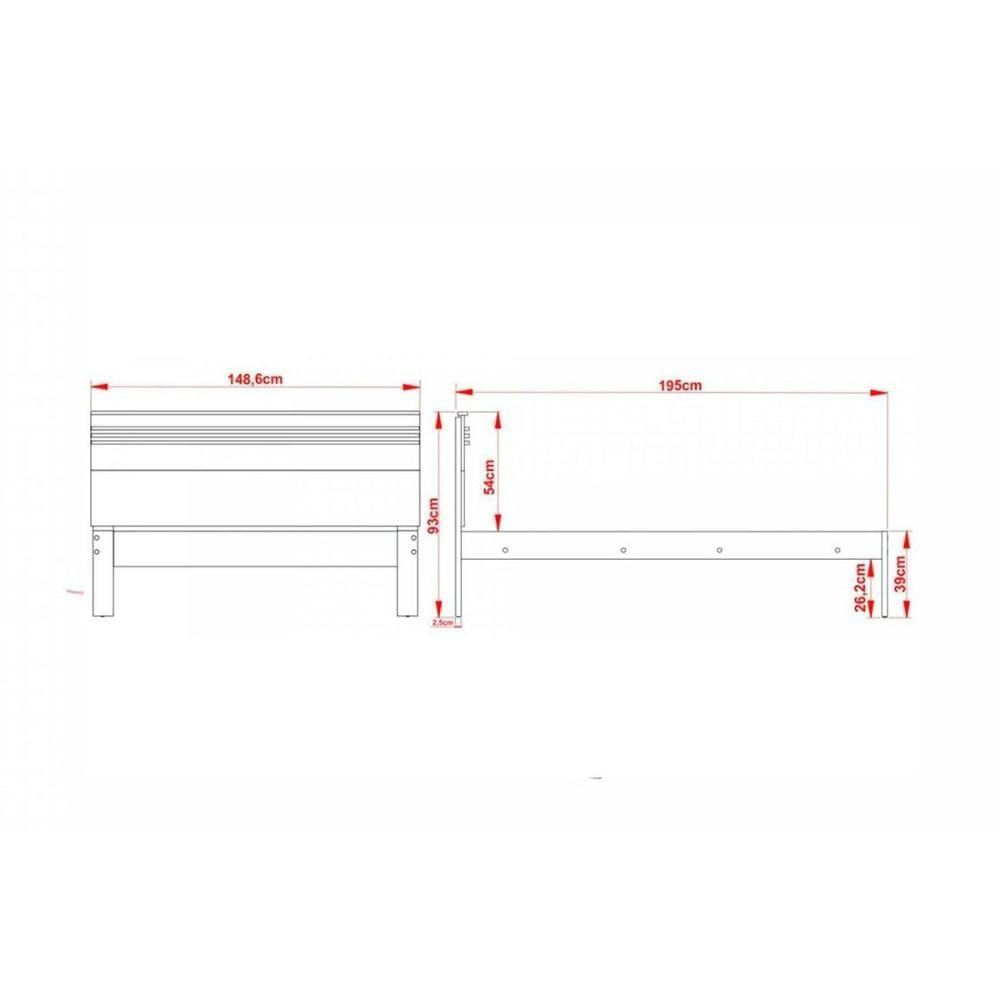 Quarto Casal Completo 4 Peças (cama De Cm8009 + 2 Mesas Cabeceira Az1016 + Sapateira Az1006) Nogal-branco - Tecno Mobili