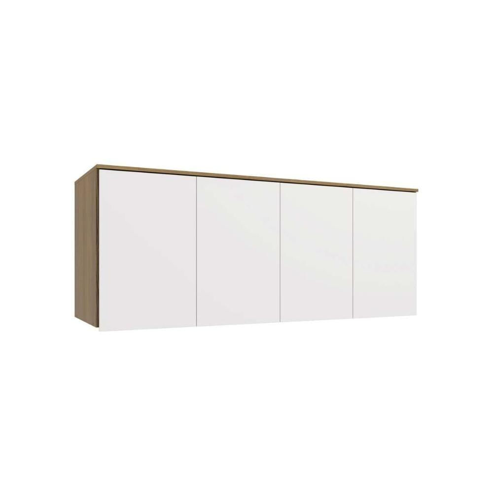 Módulo De Quarto Adapt Armário Ponte Aéreo Queen Adapt N543 C- 4 Portas Nogueira-branco - Kappesberg