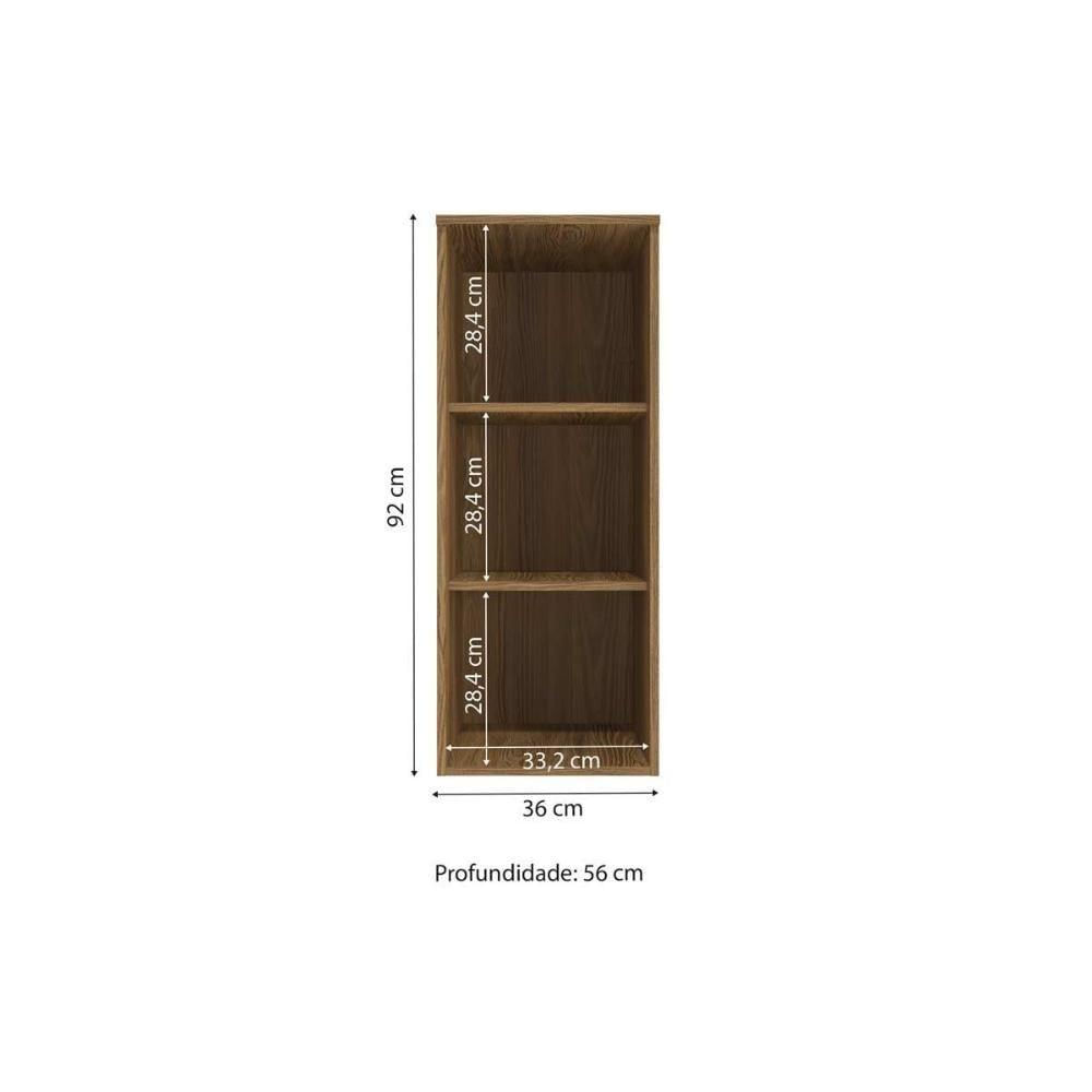 Módulo De Quarto Casal Armário Aéreo N551 Adapt Com 1 Porta Nogueira - Kappesberg