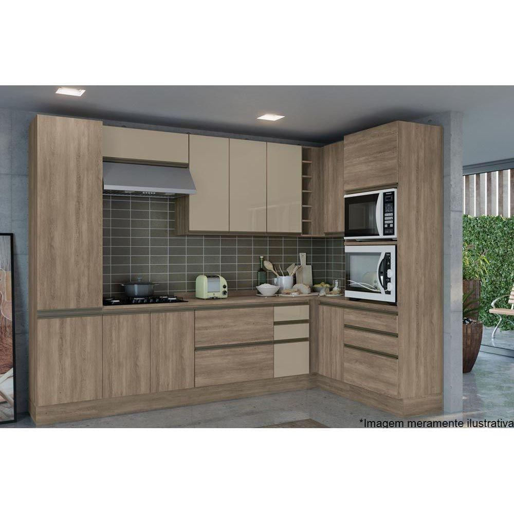 Armário De Cozinha Modulado Maxxi G770 C- 1 Porta Basculante C- Vidro 80cm Canela - Kappesberg