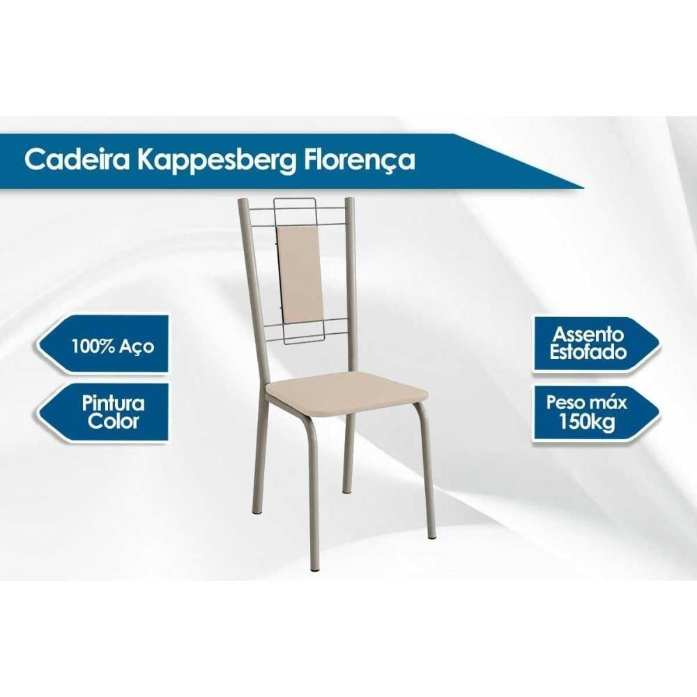 Cadeira Sala De Jantar Florença 2c005nk Aço Kit 6 Un Niquel-marrom 21 - Kappesberg