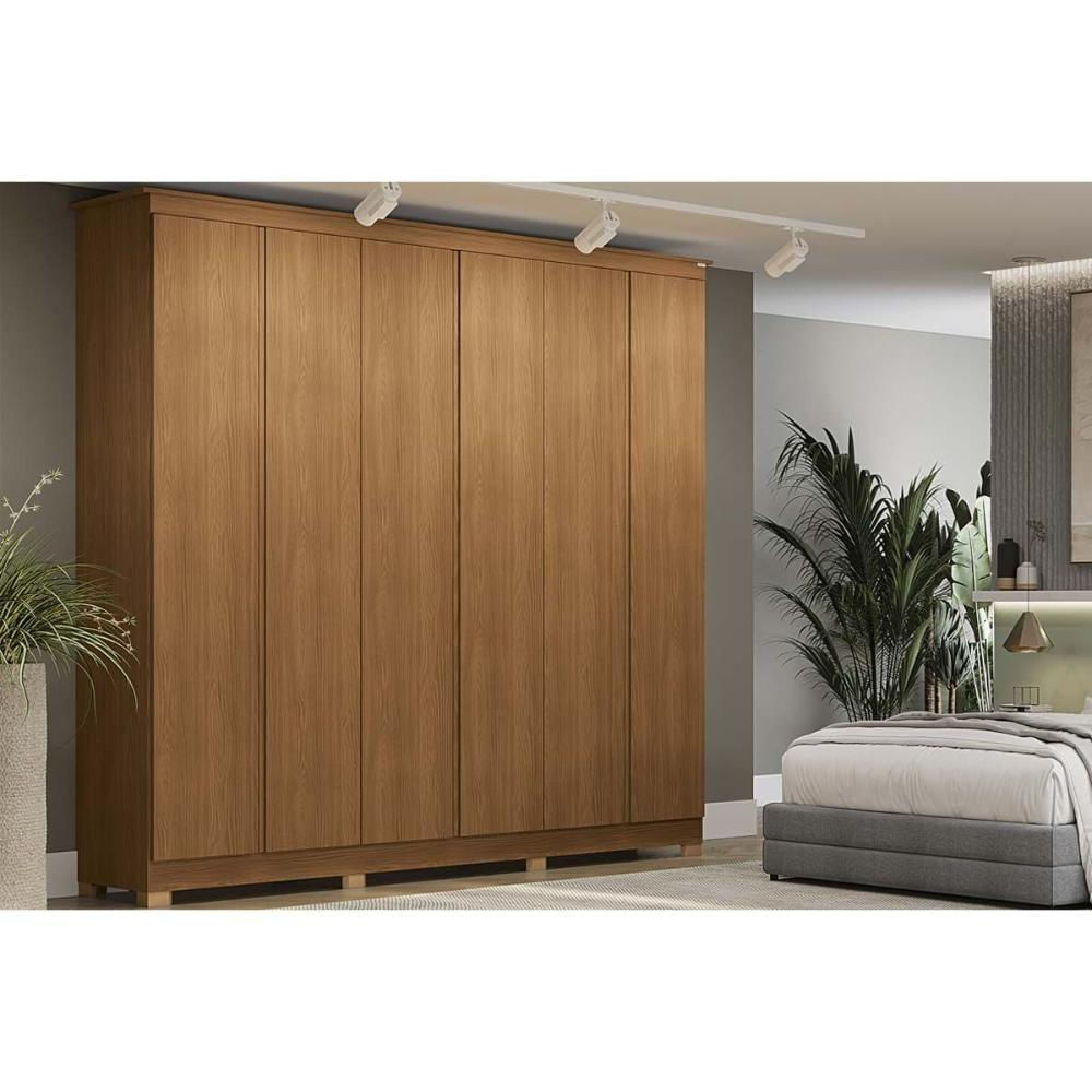 Guarda Roupa Casal 6 Portas E 3 Gavetas C- Pés Cb02r583 Canela