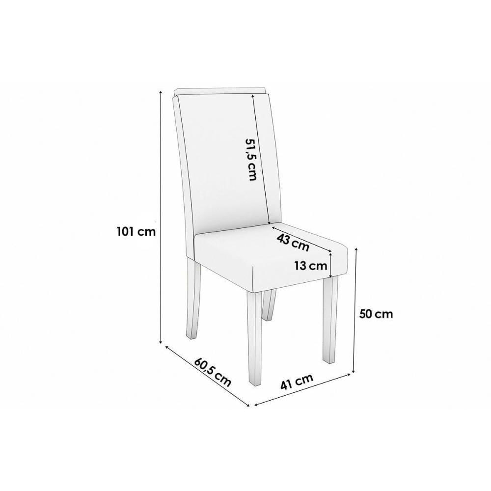 Cadeira Sala De Jantar 2cad142ng Kit 2 Un Nogueira-veludo Cinza Titanio A050 - Kappesberg