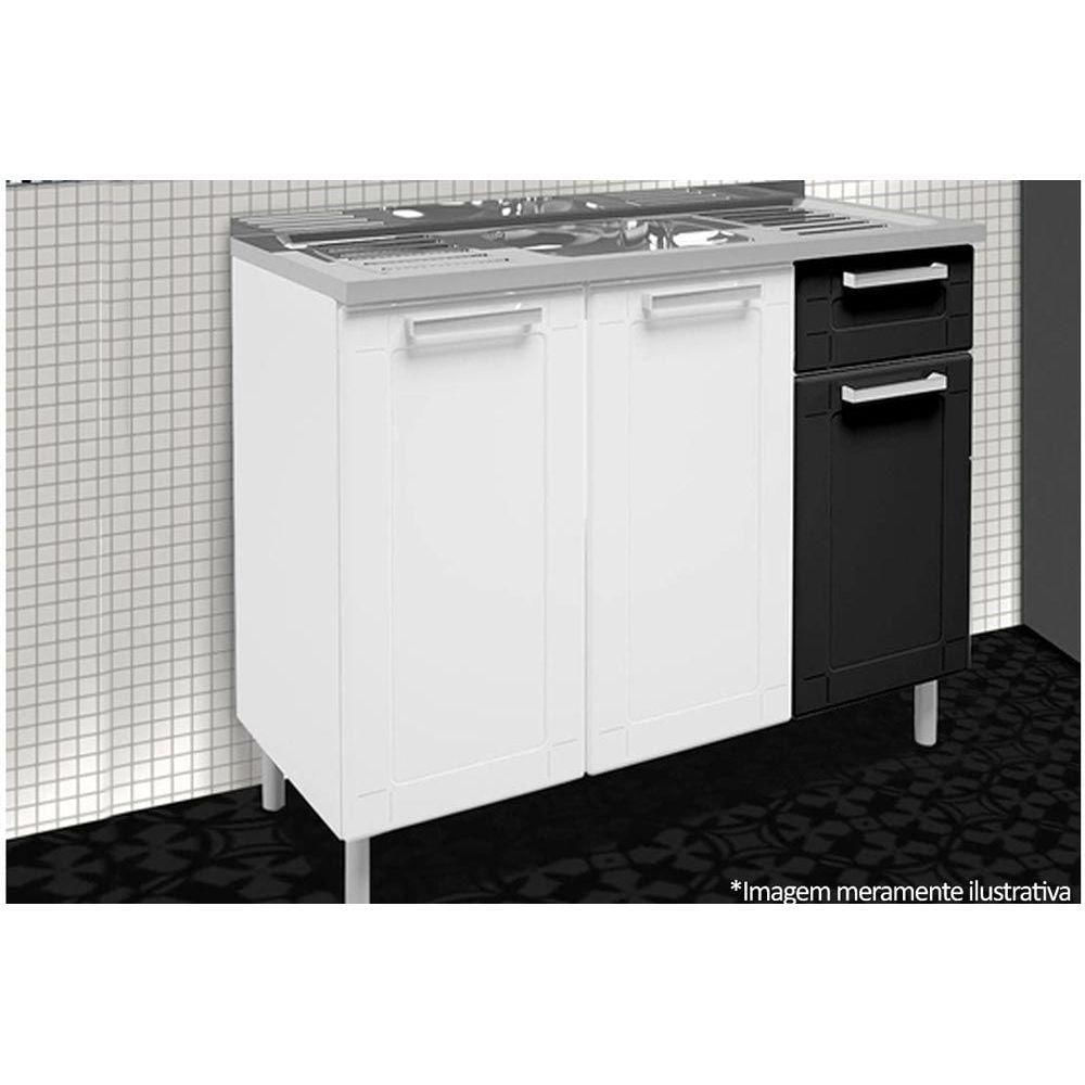 Gabinete De Cozinha Modulado C-pia Múltipla 6013 C- 3 Portas E 1 Gaveta Branco - Bertolini