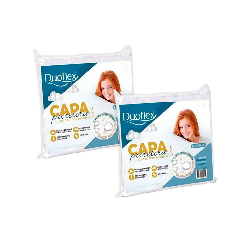 Capa Travesseiro Cp0100 Percal 200 Fios Impermeável Kit C/ 2 Un (50x70x10) - Duo