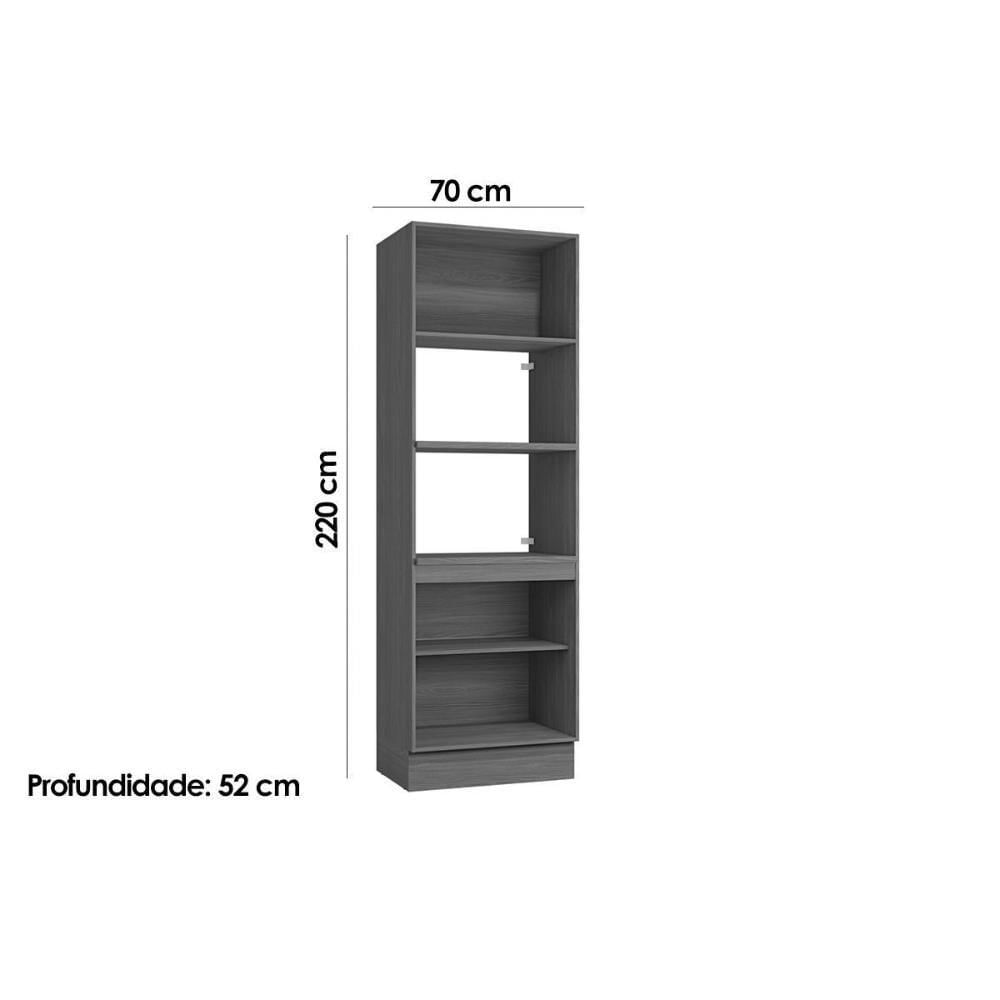 Paneleiro De Cozinha Modulado Ciela R630 C- 4 Portas E 2 Nichos P- Forno 70x220cm Canela - Kappesberg