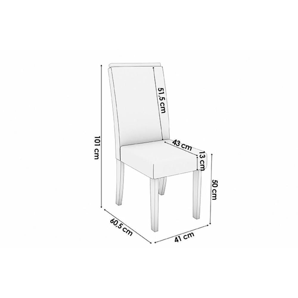 Cadeira Sala De Jantar 2cad142ng Kit 6 Un Nogueira-veludo Cinza Titanio A050 - Kappesberg