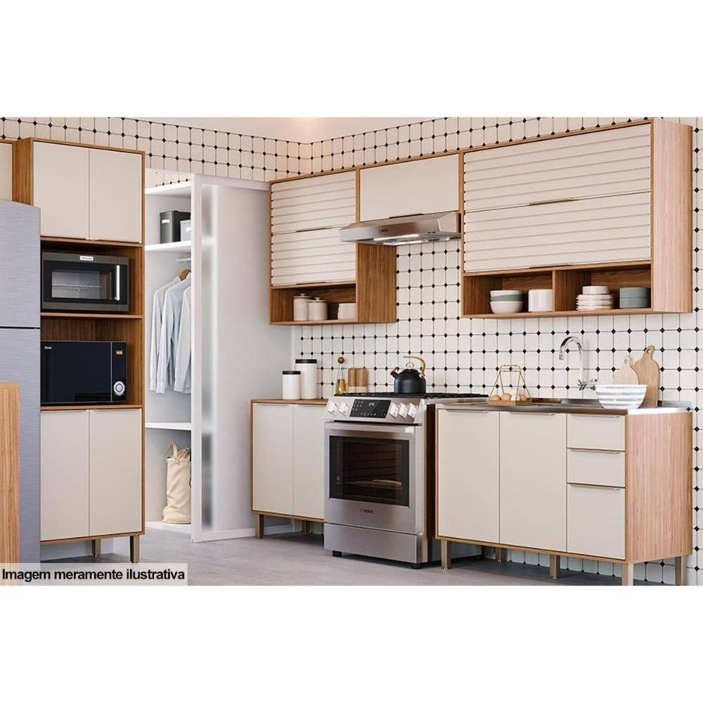 Armário Aéreo Cozinha Modulado Esplendida Geladeira Com 1 Portas Basculante 80cm Freijo-off White - Mgm