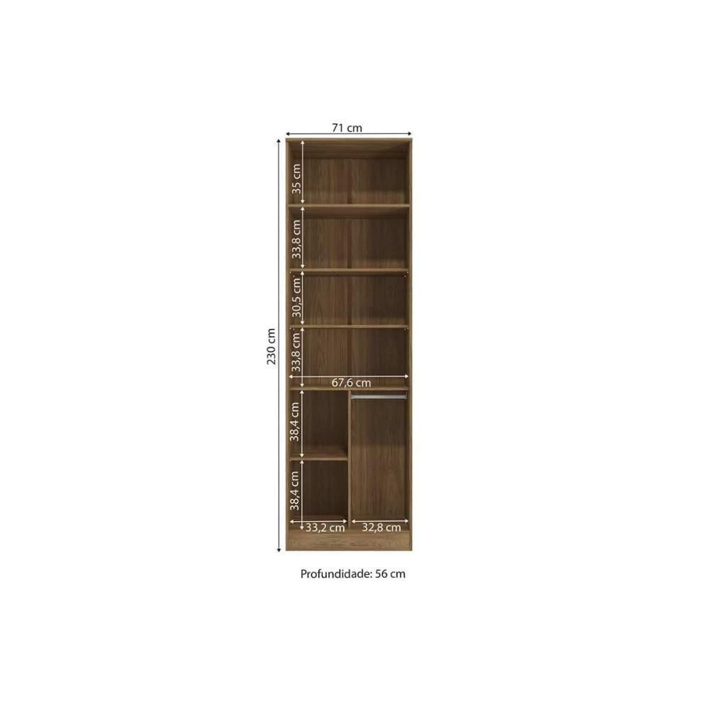 Modulado De Quarto Guarda Roupa C- 2 Portas N534 Adapt Nogueira-macadamia