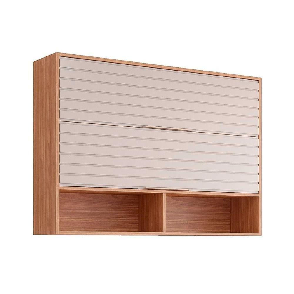 Armário Aéreo Para Cozinha Esplendida Com 2 Portas Basculantes 120cm Freijo-off White - Mgm