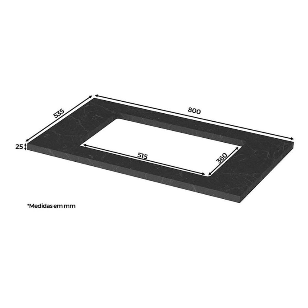 Tampo De Cozinha Modulado Connect 80cm P/ Cooktop Duna - Henn