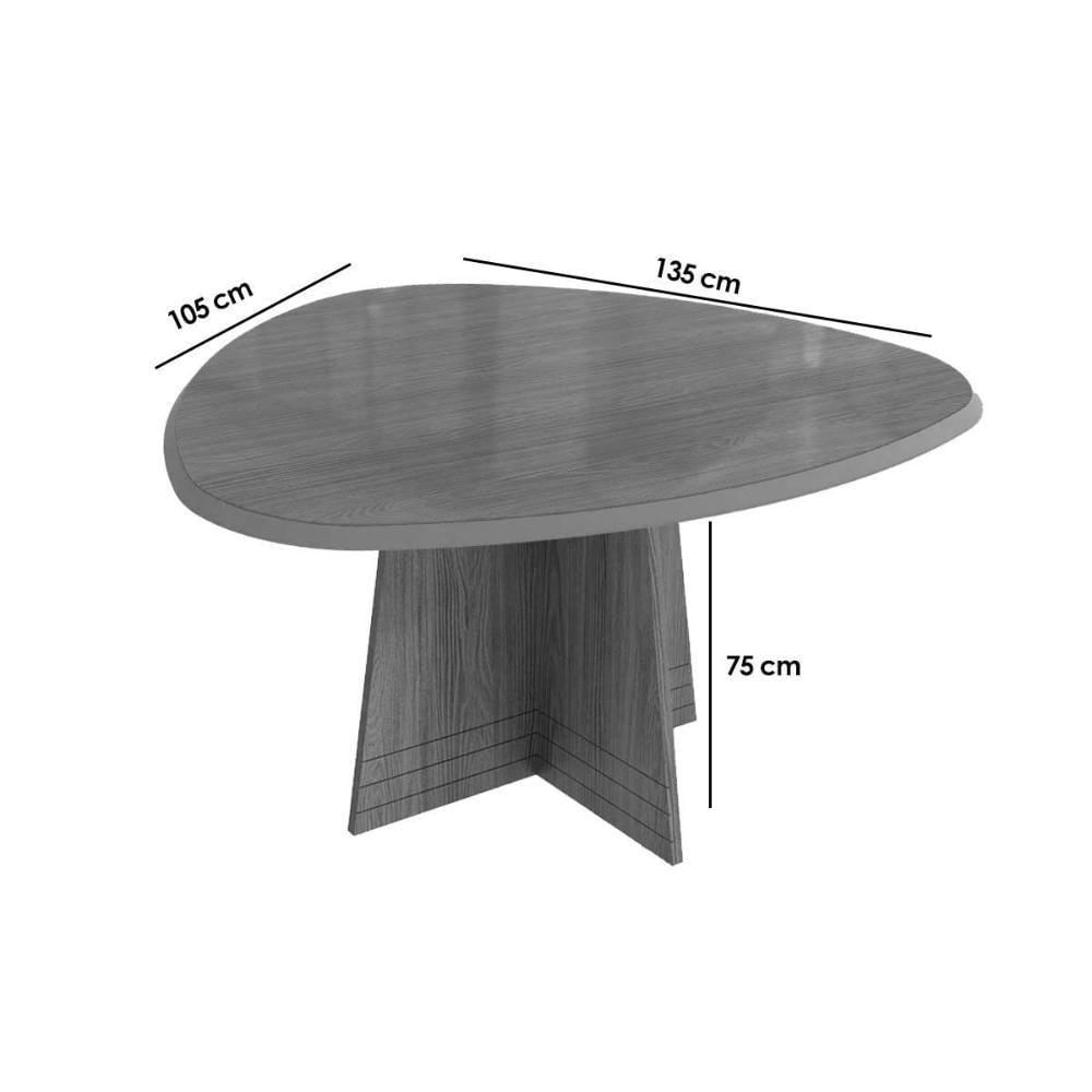 Mesa De Sala Jantar Lótus C- Tampo Madeirado C- Vidro 105x135cm Nogueira-preto Fosco-vidro Preto - Kappesberg