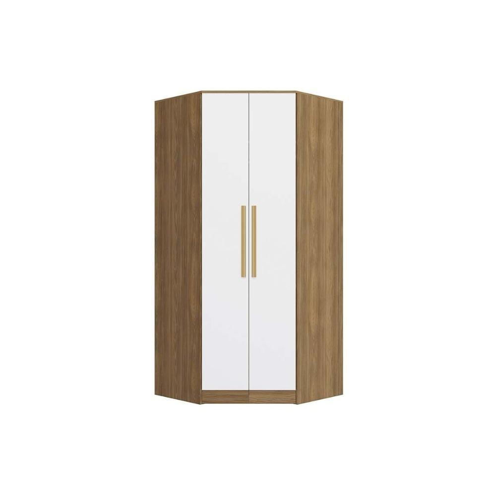 Modulado De Quarto Closet De Canto Oblíquo N531 C- 2 Portas Adapt Nogueira-branco - Kappesberg