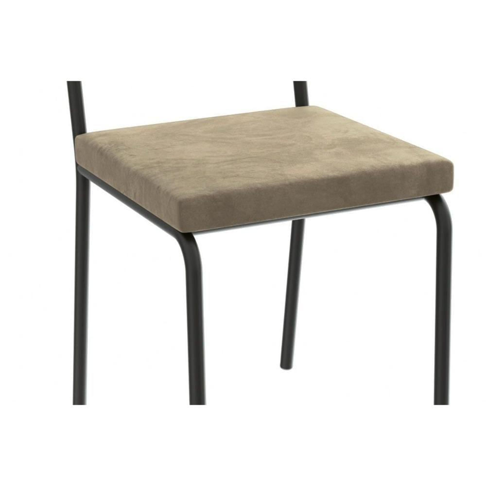 Cadeira Sala De Jantar Zaria 2c128 Kit 6 Un Preto Fosco-cinza A050 Suede Suede - Kappesberg