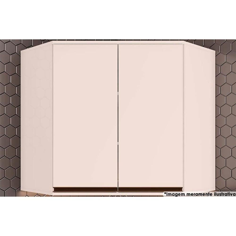 Armário Aéreo Cozinha Modulado Connect Canto Oblíquo Com 2 Portas 80x83cm Off White - Henn