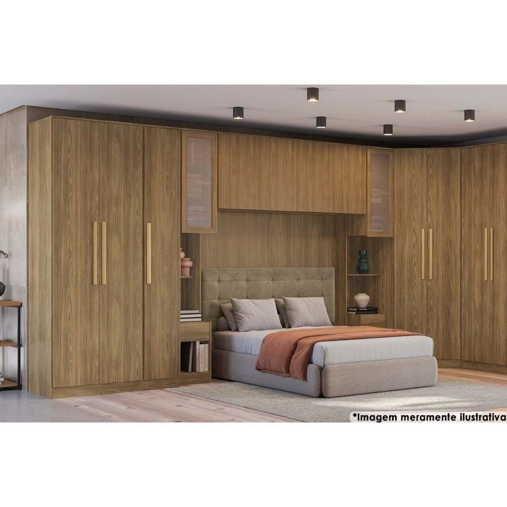 Modulado De Quarto Painel P- Ponte Adapt N546 1,62 X 1,75 Cm Nogueira