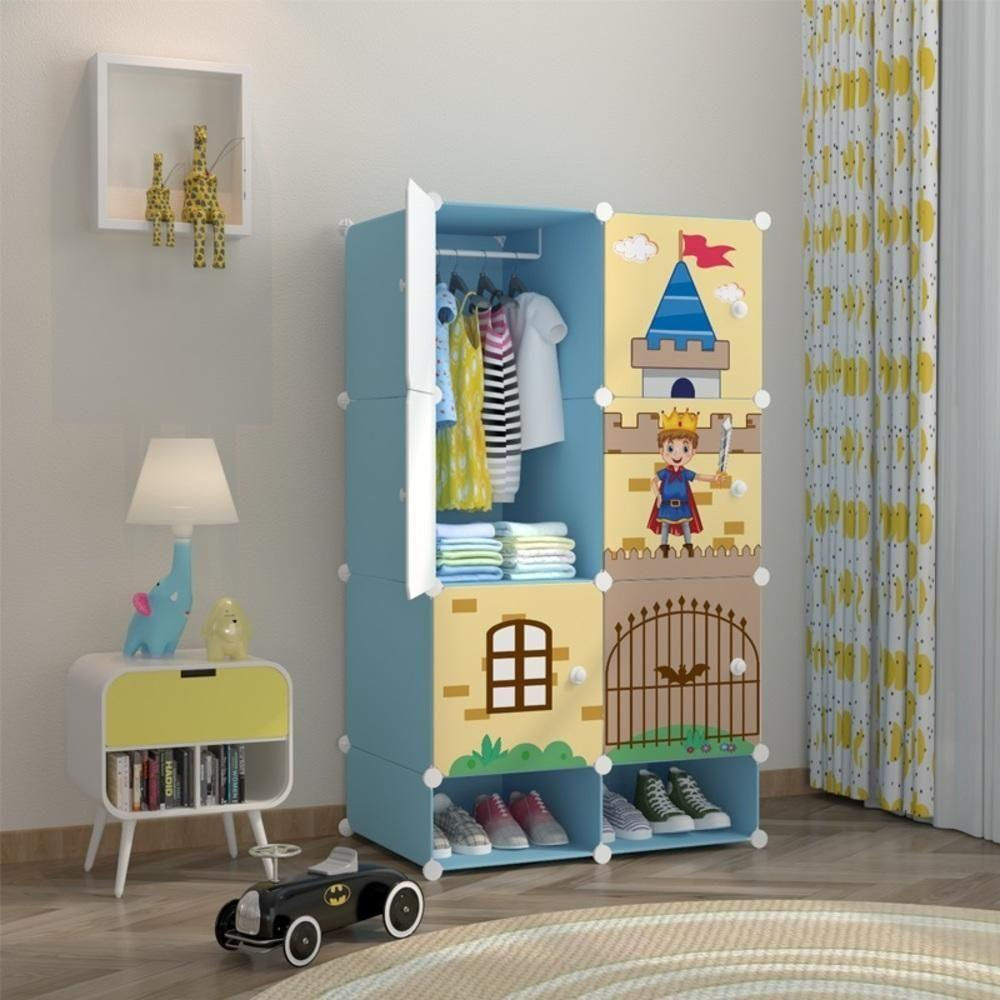 Guarda Roupa Infantil Organizador Armario Sapateira Brinquedos Modular Castelo Multiuso Prateleiras