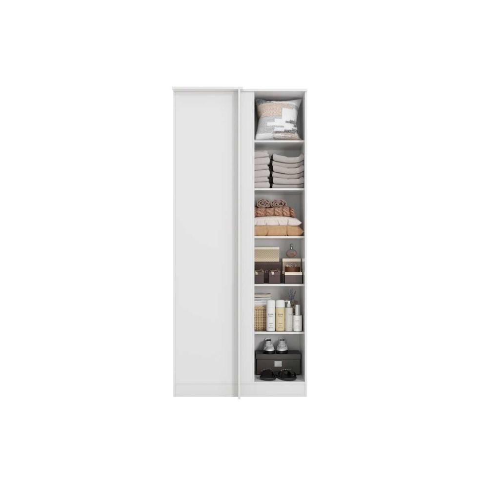 Modulado De Quarto Guarda Roupa Canto Reto C- 1 Porta N530 Adapt Nogueira-branco