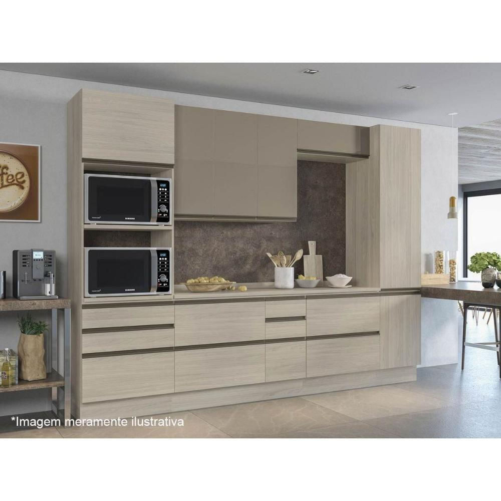 Armário De Cozinha Modulado Maxxi G770 C- 1 Porta Basculante C- Vidro 80cm Canela - Kappesberg