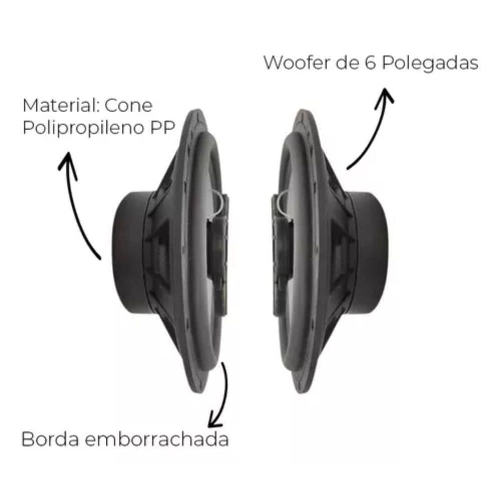 Par Auto Falante De Porta 140 Rms 6 Polegadas Leson Ls6 140w