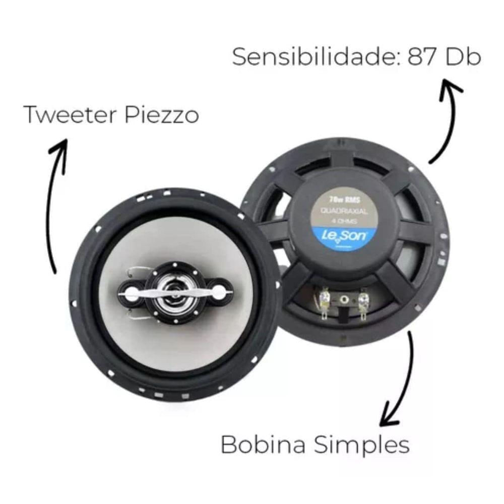 Par Auto Falante De Porta 140 Rms 6 Polegadas Leson Ls6 140w