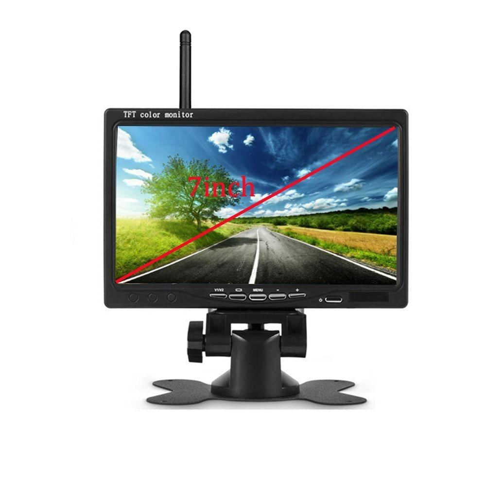 Monitor de Carro Sem Fio de 7 Polegadas com Câmera de Ré e Carregador 7 polegadas / preto