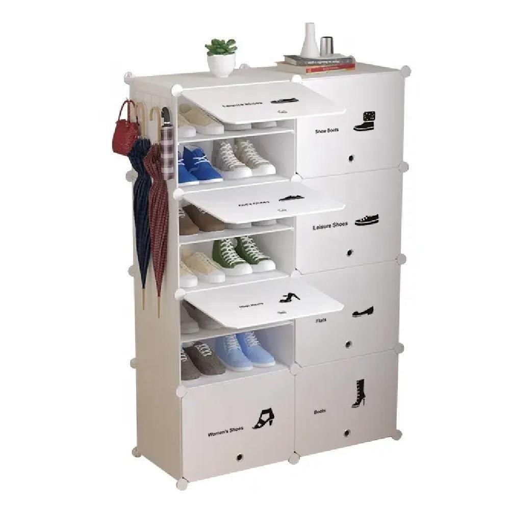 Armario Organizador Brinquedos Grande Guarda Roupa Sapateira Modular Porta Treco Estante 8 Modulos Com Prateleiras