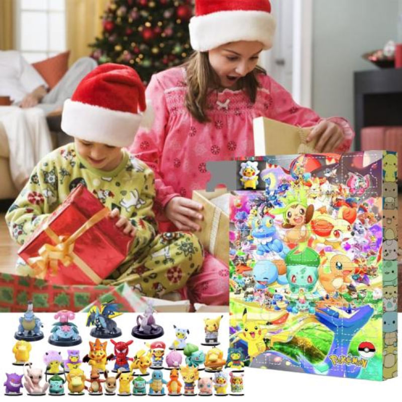 Calendário do Advento de Natal com 24 Figuras de Anime
