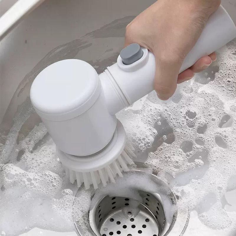 Escova Elétrica Multifuncional para Limpeza de Cozinha e Banheiro