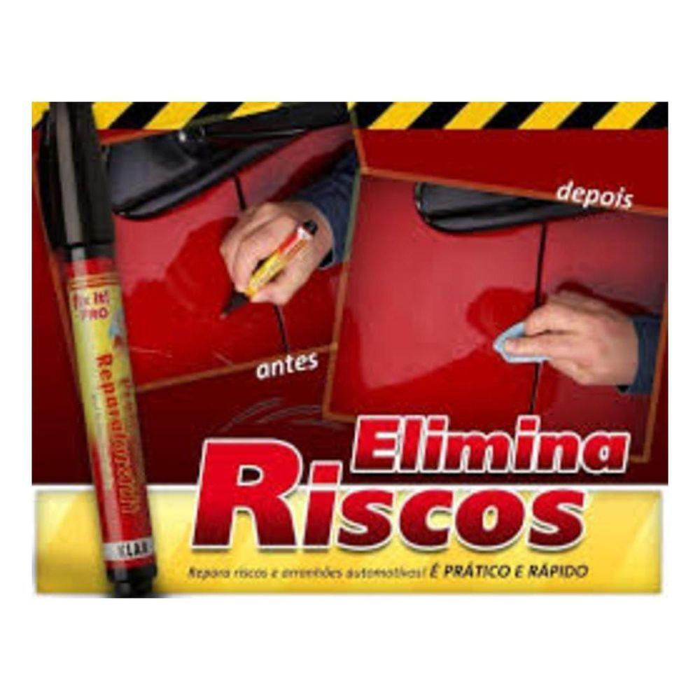 Caneta Retoque Pintura Tira Risco Veículos Tinta Incolor Carro E Moto 2 Pontas Fix It Pro