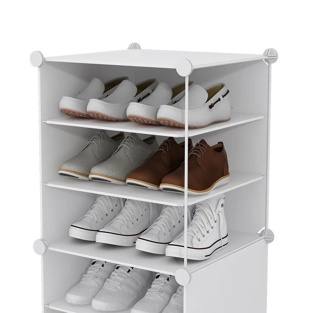 Sapateira Modular Gigante 32 Pares Armario Organizador Estante De Sapatos Roupas Brinquedos Dupla Branca