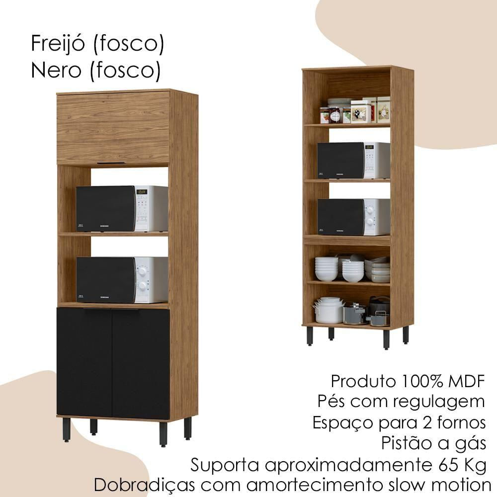 Torre Quente Mdf 3 Portas 80 Cm Tosc Tt001 Freijo Nero Mxm Freijo Nero