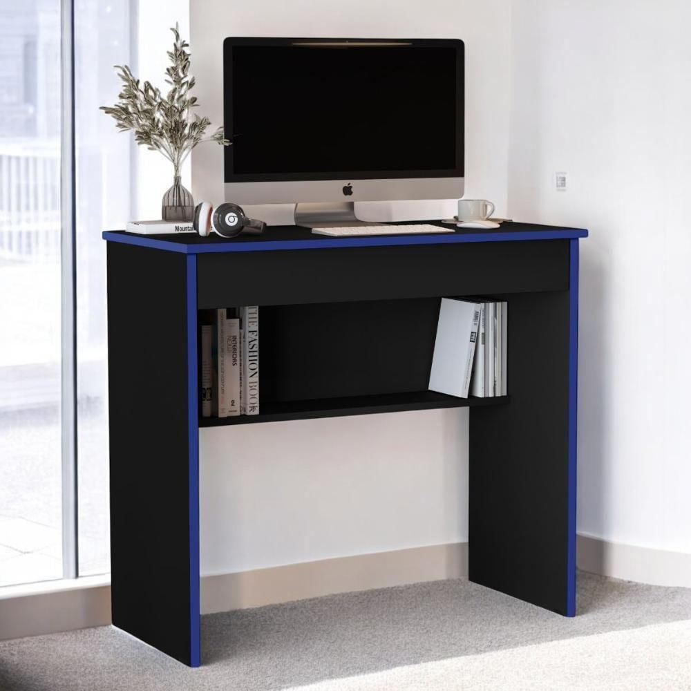 Mesa Escritório1 Gaveta Columbus 2.0 Preto Azul