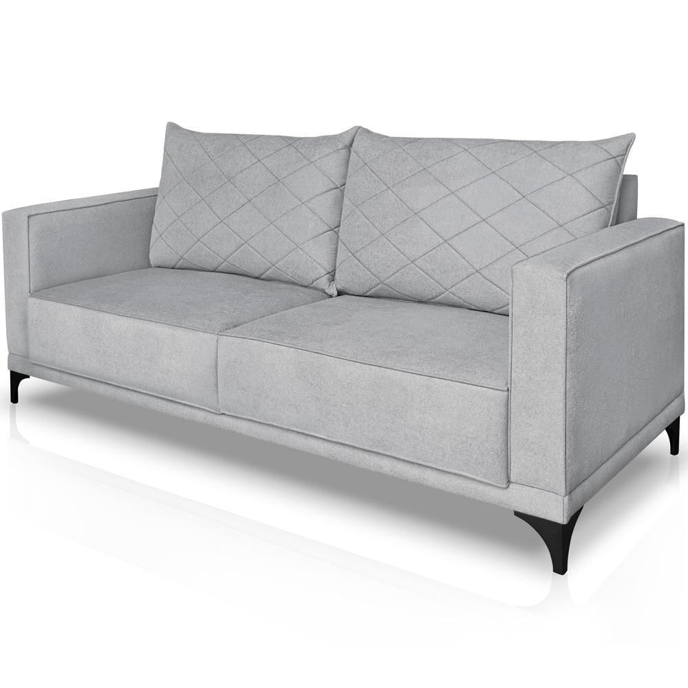 Sofa Nori 2 Lugares Pes De Ferro 180cm Linho Boucle 3302 Ezz 3302