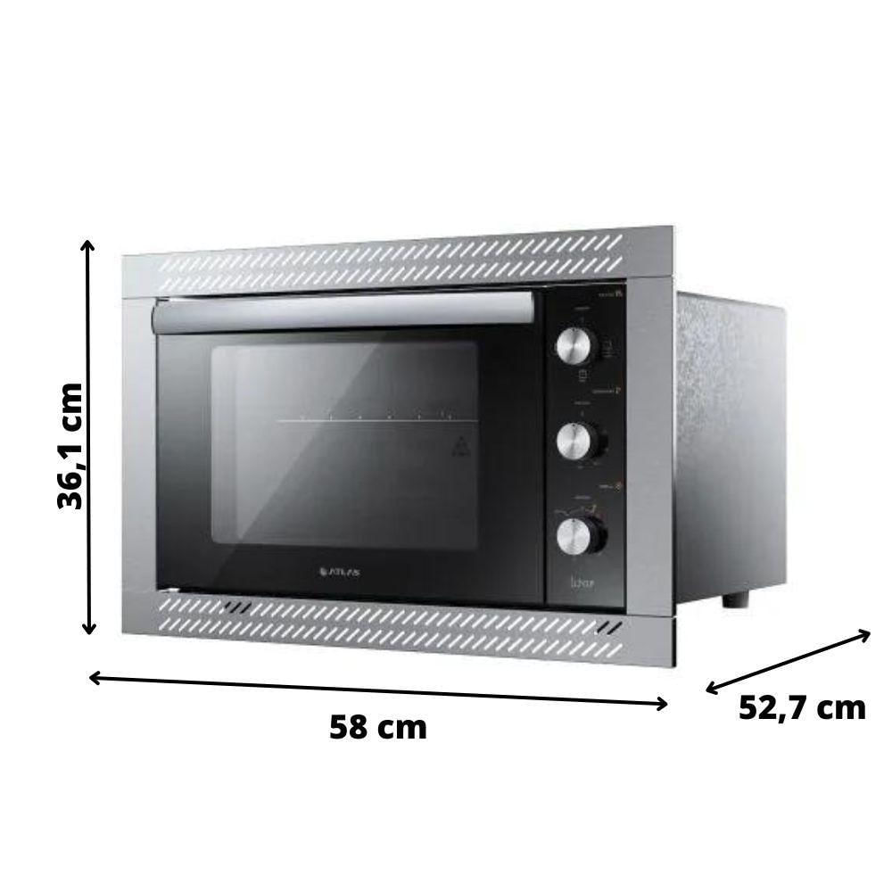 Forno Elétrico 44 Litros Atlas UTop Embutir Preto 110V