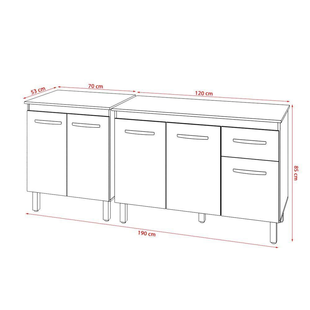 Balcão Para Microondas Ou Forno E Armário Aline 118 Cm Cozinha Gabinete Preto Com Tampo Tampão Preto