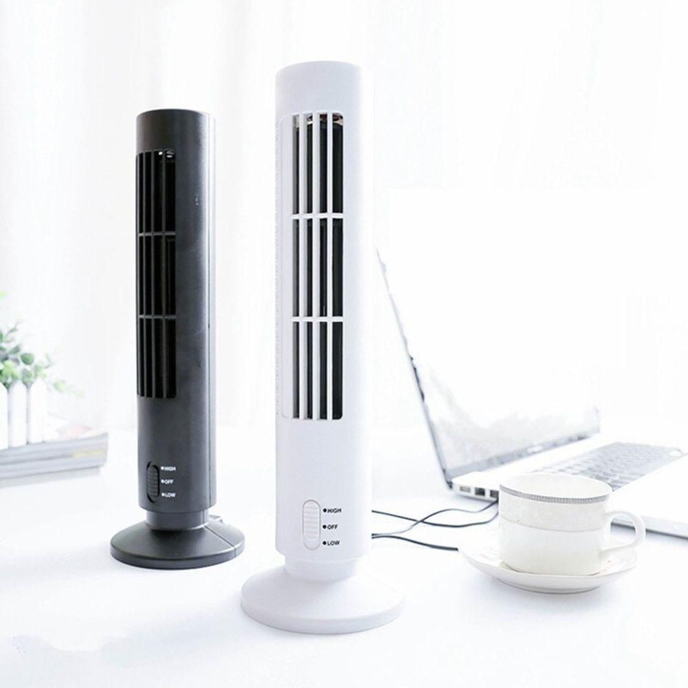 Ventilador Mesa Portátil Usb Torre Circulador Vertical 2 Velocidades Compacto Mini Multiuso Bivolt Cor:branco