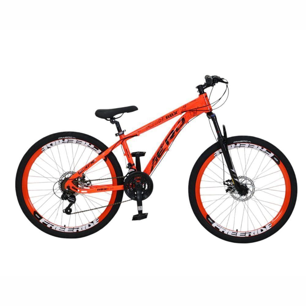 Bicicleta Aero Rbx Aro 26 Quadro Alumínio Freio A Disco Laranja Neon