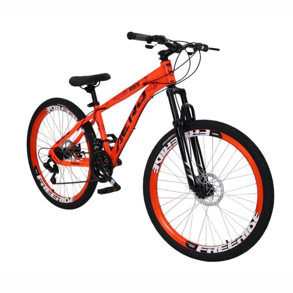 Bicicleta Aero Rbx Aro 26 Quadro Alumínio Freio A Disco Laranja Neon