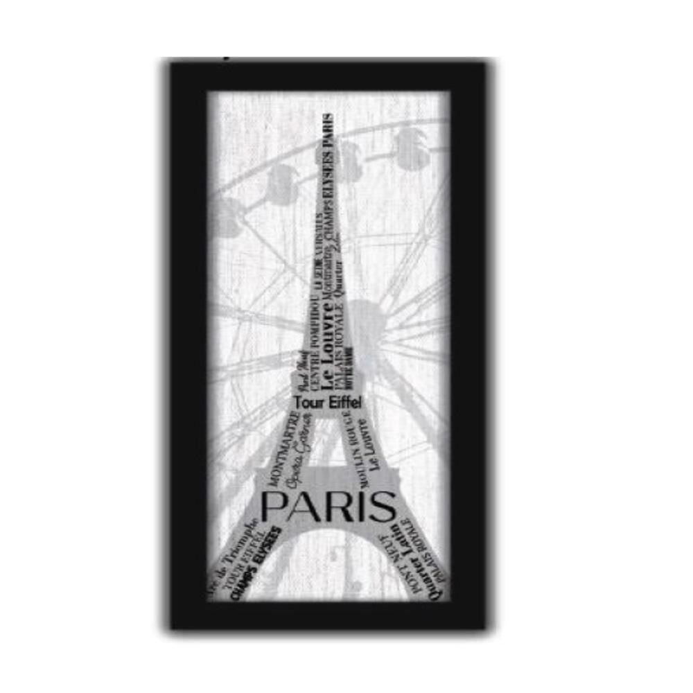 Quadro Decorativo Paris Torre Eiffel Frases França 60cm Moldura Sala Consultorio Lavabo Escritorio Canvas