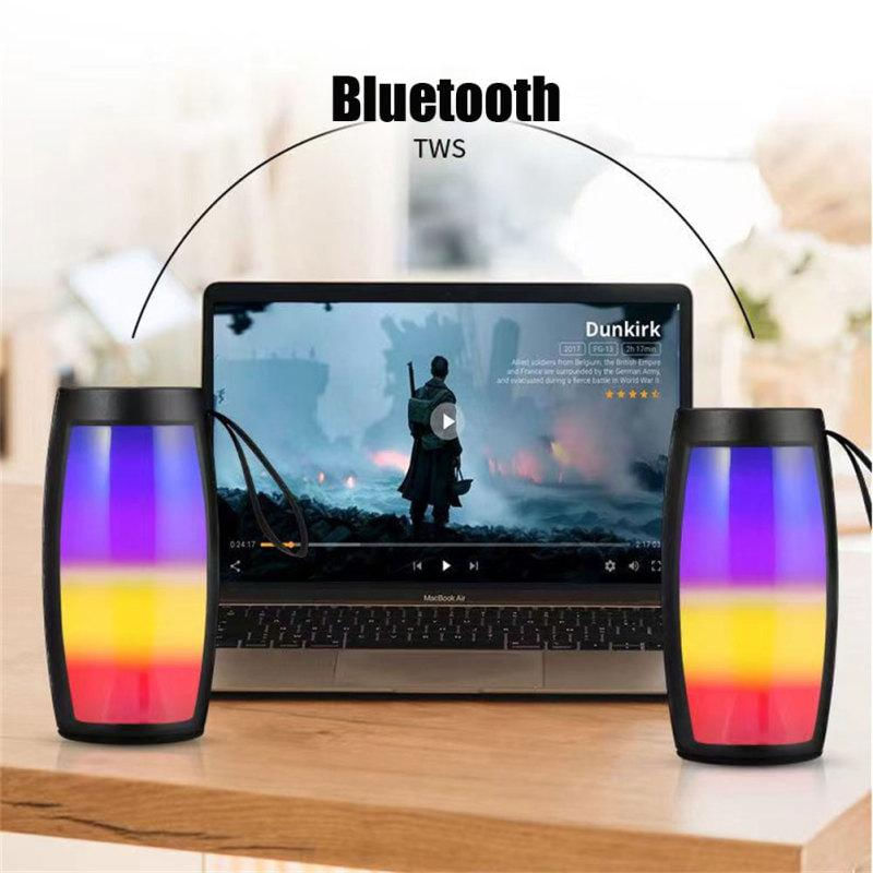 Caixa de Som Bluetooth Colorida e Leve com FM preto