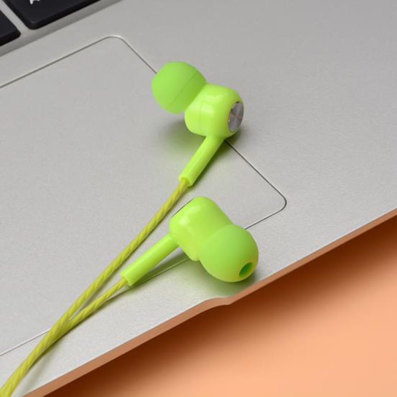 Fone de Ouvido com Fio Leve e Confiável verde