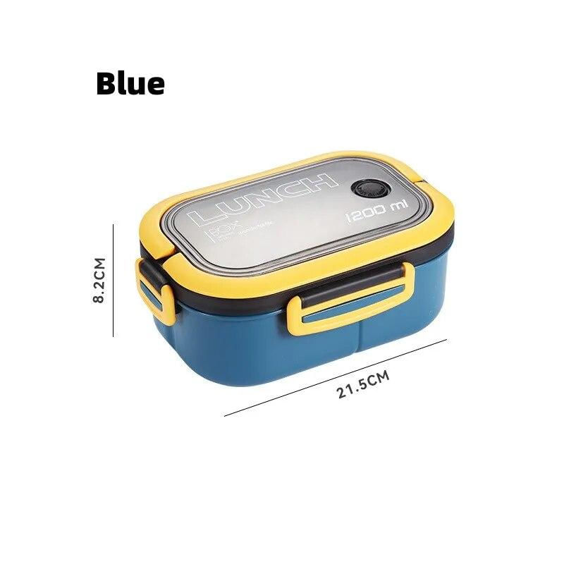 Lancheira Fofa para Crianças com Compartimentos - Bento Box Portátil azul