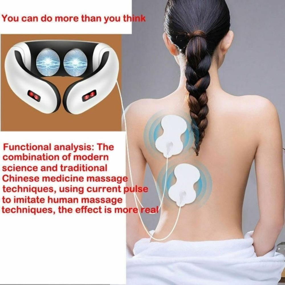 Massageador De Pescoco Ombros Lombar Eletrico Tens Cervical Fisioterapia Magnetico Massagem Shiatsu Tens