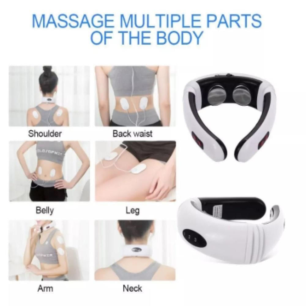 Massageador De Pescoco Ombros Lombar Eletrico Tens Cervical Fisioterapia Magnetico Massagem Shiatsu Tens