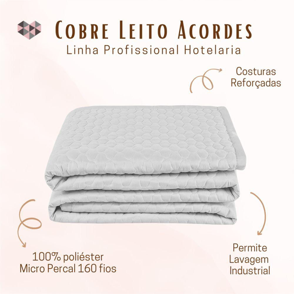 Kit 04 Cobre Leito Acordes Profissional Hotelaria Branco Casal