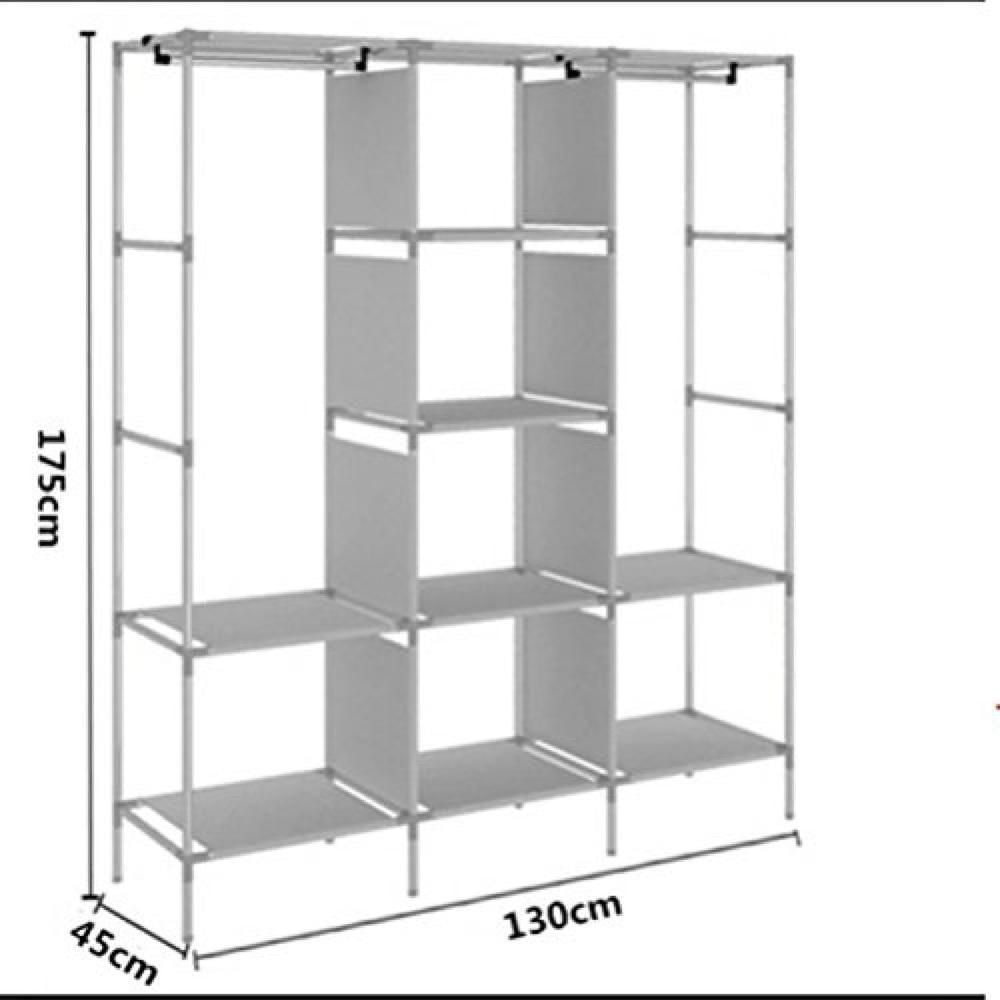 Guarda Roupa Portatil Grande Armario Sapateira Cabideiro Arara Praia Camping Viagem Prateleiras Organizador 175cm