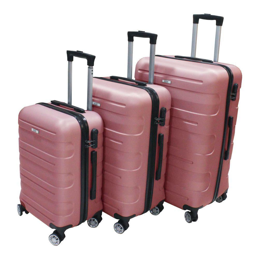 Kit Mala De Viagem Hermes 3 Peças 10kg 23kg E 32kg Rose Gold