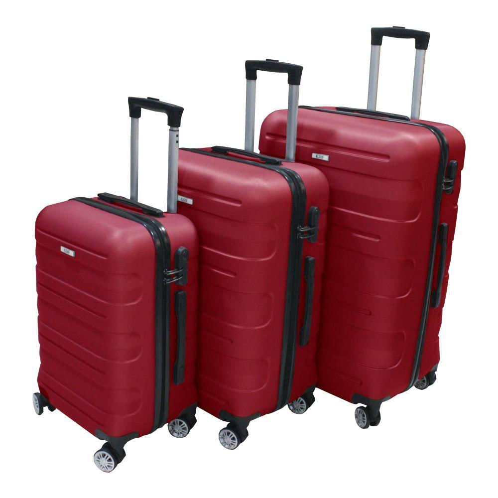 Kit Mala De Viagem Hermes 3 Peças 10kg 23kg E 32kg Vinho